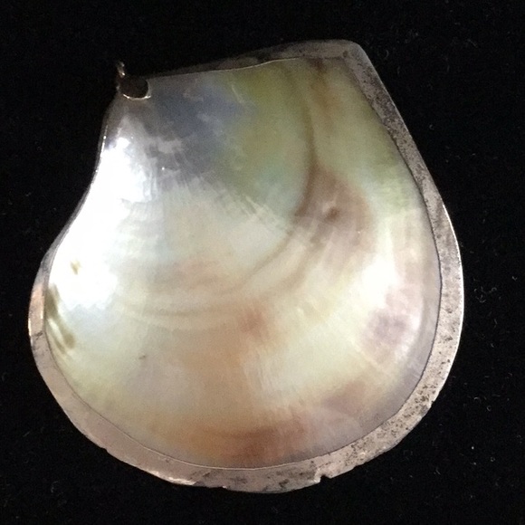 Gold Rimmed SeaShell Brooch/Pendant - Picture 4 of 6